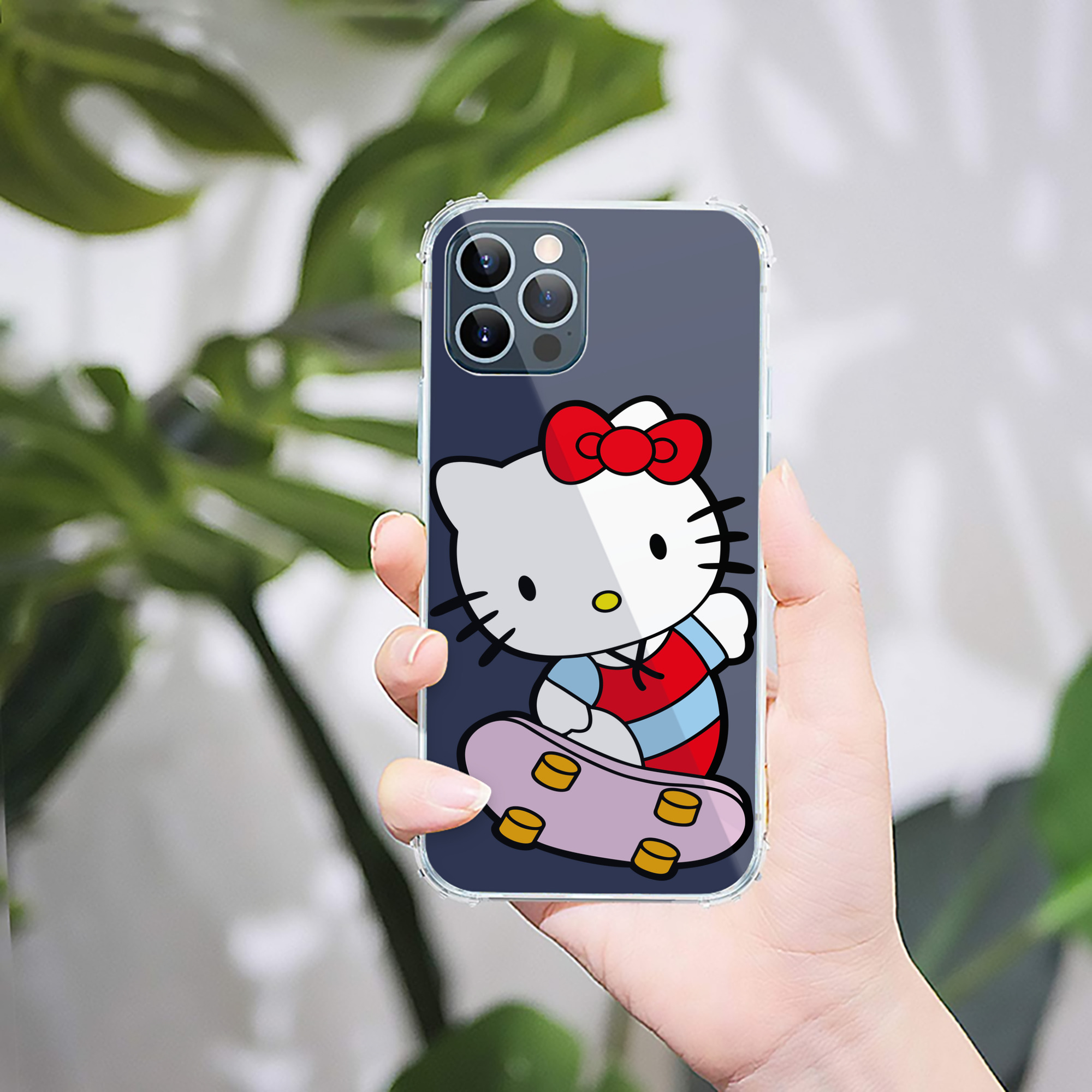 （画像用） Hello Kitty ハローキティ 【iPhone 12シリーズ対応】透明スマホケース（クリアソフトケース）